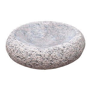 Rund fuglebad med poleret hjerte Rosa Ø30 cm