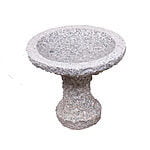 Fuglebad på sokkel indvendig poleret, lysegrå H35*Ø35 cm