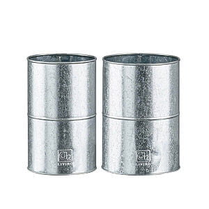 Galvaniseret vase (sæt m 2 stk) Ø12/14 x H20 cm