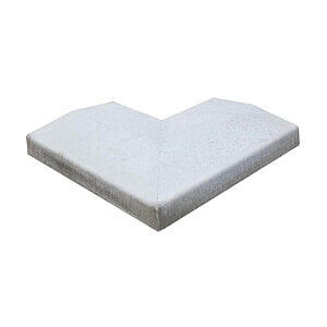 Murafdækning Glat Hjørne 38x49x5/7 cm Grå