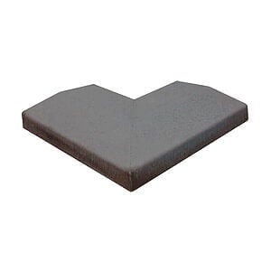 Murafdækning Glat Hjørne 38x49x5/7 cm Sort / Antracit