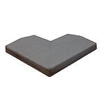 Murafdækning Glat Hjørne 44x49x5/7x44x49 cm Sort / Antracit