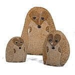 Natur Pindsvine Sæt Med 3 Stk. 30/20/15 cm.