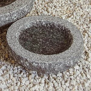 Rund fuglebad grå Ø25 cm Mørkegrå