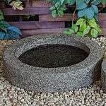 Rund fuglebad Ø35 cm med skarpe kanter Grå