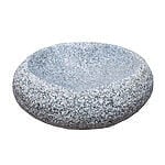 Rund fuglebad med poleret hjerte Grå Ø30 cm