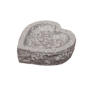 Hjerteformet fuglebad Grå Ø30 cm