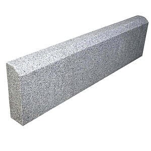 Granit kantsten 8x25x100 cm lysgrå G303. helt lige kanter m/skrå topkant