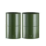 Grøn vase (sæt m 2 stk) Ø12/14 x H20 cm