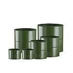 Grønne urtepotter sæt m 6 stk Ø8/10/12/14/16 x H6/10/12/14/16 cm