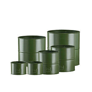 Grønne urtepotter sæt m 6 stk Ø8/10/12/14/16 x H6/10/12/14/16 cm