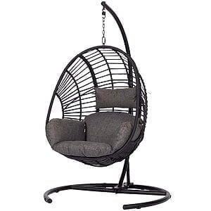 Hængestol m hynde i sort B62xD104xH179cm