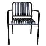 Havestol "Olivia" med aluminium lameller i sort 57x53x84 cm