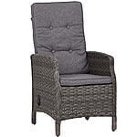 Havestol "Nora" m ryglæn og pumpe i rattan B60xD70xH110cm