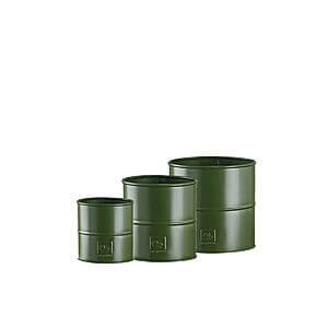 Grønne urtepotter sæt m 3 stk Ø8/10/12 x H8/10/12 cm