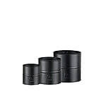 Sorte urtepotter sæt m 3 stk Ø8/10/12 x H8/10/12 cm