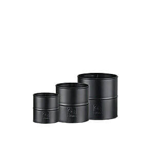 Sorte urtepotter sæt m 3 stk Ø8/10/12 x H8/10/12 cm