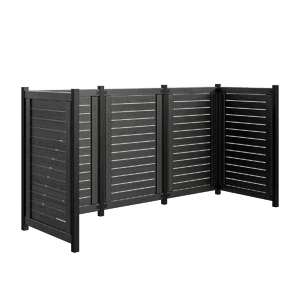 Lund skraldespandsskjuler 245x85x124 cm - Sort