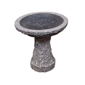 Fuglebad på sokkel indvendig poleret Ø35x35 cm Mørkegrå