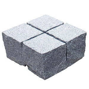 Chaussesten Mørkegrå 9x9x9 cm Skåret og jetbrændt