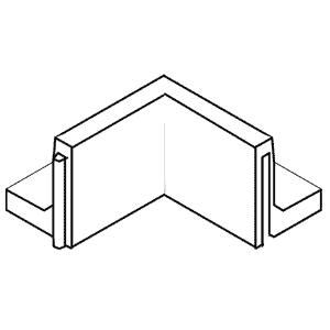ParkLine Støttemur 160 - 80x80/80x10 cm Grå Hjørne Indvendig