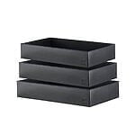 Sort plantebakke (sæt m 3) L56,5/57,5/58,5 x B32/33/34 x H10/10/10 cm