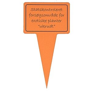 Planteskilt - Statskontroleret Forsøgs….. 10x19 cm