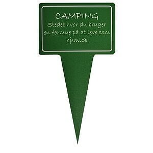 Planteskilt - Camping. Stedet hvor du bruger….. 10x19 cm