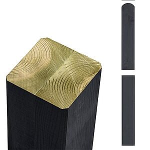 Stolpe Omlimet lige/afrundet 9x9 cm Trykimprægneret grundmalet antracit