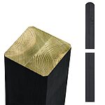 Stolpe Omlimet lige/afrundet 9x9 cm Trykimprægneret grundmalet sort