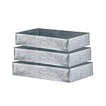 Galvaniseret plantebakke (sæt m 3) L56,5/57,5/58,5 x B32/33/34 x H10/10/10 cm