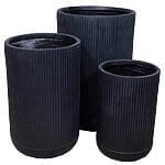 Krukkesæt "Milano" Sort Ø24/30/37 x H37/46/55 cm
