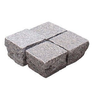 Chaussesten 9x9x6 cm Rød G354 Skåret og jetbrændt