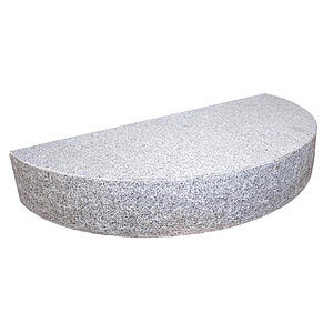 Granit trappetrin 120x60x18 cm Buet 1 trin Lysgrå G303