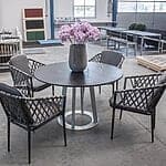 Galvaniseret bord Ø120x75 cm