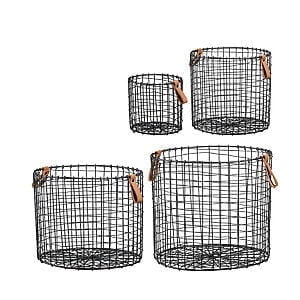 Trådkurvesæt I sort Ø18/26/36/40 x H18/25/30/36 cm