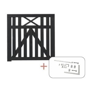 Vinesse Enkeltlåge inkl. beslag - 100x98 cm Sort