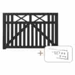 Vinesse bredlåge inkl. beslag - 150x98 cm Sort