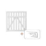 Country Enkeltlåge inkl. beslag - 100x98 cm Hvid