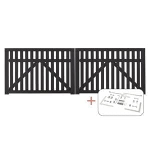 Country Dobbeltlåge inkl. beslag - 300x98 cm Sort