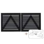 Osaka Hegn 200x93 cm Dobbeltlåge Fungicid beh. grundmalet sort - inkl. beslag