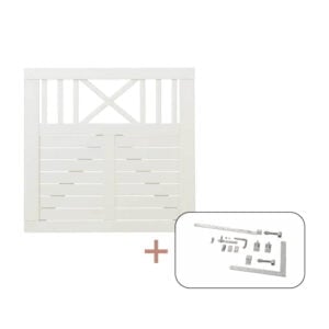 Nostalgi Enkeltlåge inkl. beslag - 100x95 cm Hvid