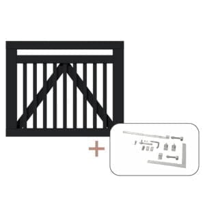 Linea Enkeltlåge inkl. beslag - 100x80 cm Sort