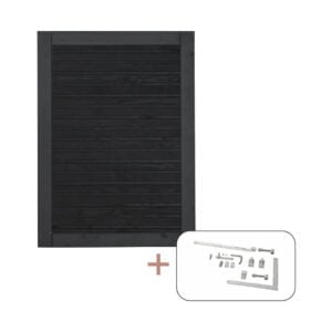 PLUS Plank Enkeltlåge inkl. beslag - 100x125 cm Sort