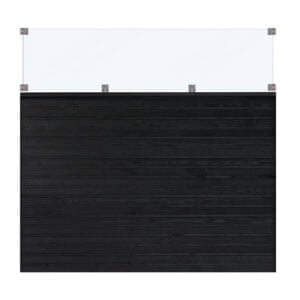 PLUS Plank Profilhegn m/glas - 174x163 cm Sort