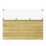 PLUS Klink Profilhegn m/glas - 174x125 cm