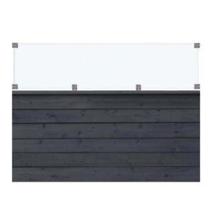 PLUS Klink Profilhegn m/glas - 174x125 cm Sort