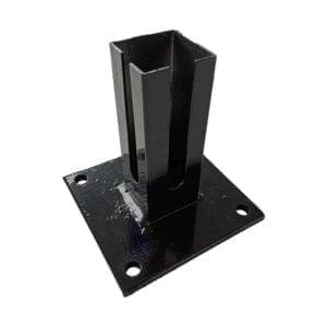 Stolpefod til panelhegnslåger sort