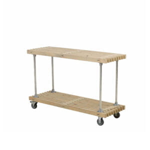 Tralle Grill-/Anretterbord m/hjul 138x49x90 cm Drivtømmerfarve
