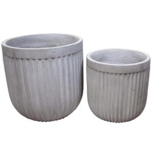Fiberbeton krukkesæt "Piraeus" Ø50x50 og Ø40x40 cm